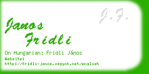 janos fridli business card